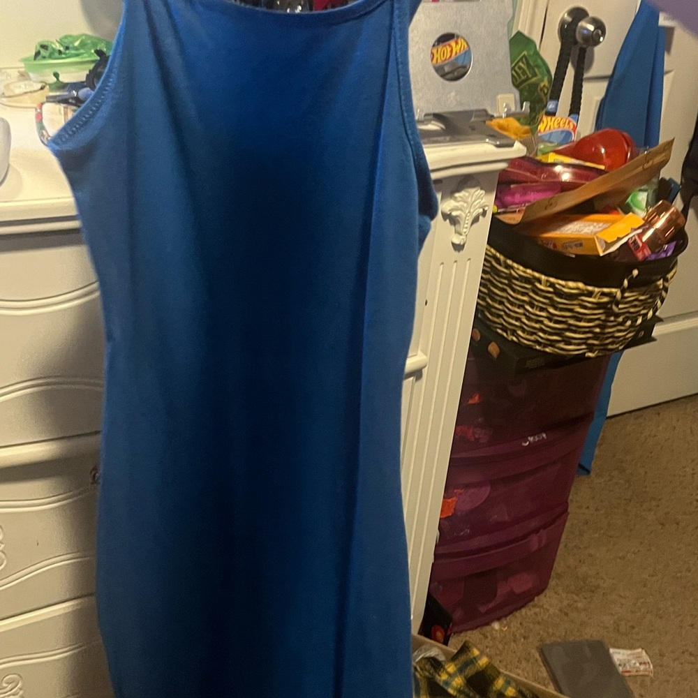 High cut baby blue midi dress
